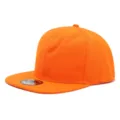 Gorra de béisbol snapback de ala plana naranja sólida, sombrero de protección solar casual. - Ajustable / Rojo Anaranjado