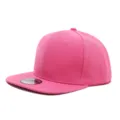 Gorra de béisbol snapback ala plana rosa hip hop ajustable ocio al aire libre protección sol - Ajustable / Rosa rojo