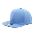 Gorra de béisbol snapback azul claro de ala plana, sombrero hip hop casual para sol al aire libre. - Ajustable / Azul cielo