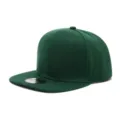 Gorra de béisbol snapback de ala plana verde oscura, sombrero de protección solar streetwear hip-hop. - Ajustable / Verde Oscuro