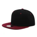 Gorra snapback bicolor clásica con visera plana y ojales transpirables para un estilo urbano. - Ajustable / Copa Negra Visera Burdeos