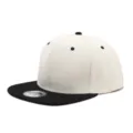 Gorra de béisbol snapback bicolor de ala plana, gorra de protección solar urbana. - Ajustable / Sombrero Beige Ala Negra