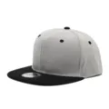 Gorra de béisbol hip-hop plana gris y negra, sombrero de protección solar streetwear. - Ajustable / Copa Gris Claro Visera Negra