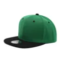 Gorra snapback verde y negra, gorra de béisbol de visera plana para ropa urbana casual. - Ajustable / Copa Verde Visera Negra