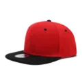 Gorra béisbol plana roja negra, elegante sombrero hip-hop para estilo urbano y aire libre. - Ajustable / Copa Roja Visera Negra