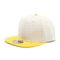 Gorra de béisbol snapback bicolor casual con visera plana y ojales para hombre y mujer. - Ajustable / Tapa Beige Ala Amarilla