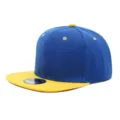 Gorra snapback azul y amarilla de ala plana con ojales bordados muy elegantes. - Ajustable / Tapa Azul Real Ala Amarilla