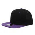 Gorra snapback negro violeta visera plana hip hop béisbol sombrero callejero sol elegante - Ajustable / Copa Negra Visera Púrpura