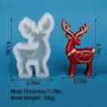 Moule en silicone de renne de Noël pour bougie d'aromathérapie et pierre diffuseur DIY - Relief d'Élan Stéréoscopique(50-4439)