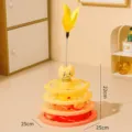 Multi-layer cat turntable toy with spring feather and balls, interactive pet toy for cats. - Yellow Shaking Cat Turntable