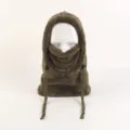 Winter fleece warm balaclava windproof hat thick face cover outdoor skiing hood for adults. - S / 3-10 Years / Army Green