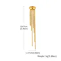 Gold stainless steel non-piercing ear cuff with tassel chain elegant jewelry accessory. - Gold Bead Chain Left Ear (ED-915G01-2)