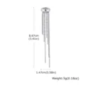 Stainless steel non pierced ear cuff tassel silver long chain earring dimension spec display - Silver Bead Chain Left Ear (ED-915S01-2)