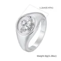 Stainless steel vintage cupid relief signet ring for women and men cool finger jewelry - Size 7 / Silver