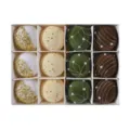 Set de 12 bolas de Navidad de 6cm, adornos colgantes de terciopelo y purpurina para árbol festivo. - Juego de 12 / B Colores Mezclados 2
