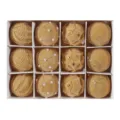 12pcs bolas de Navidad flocadas 6cm doradas adornos colgantes para arbol de navidad - Juego de 12 / B Champaña