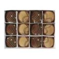 Set de bolas de árbol de navidad 12 pzas 6cm adornos colgantes decorativos flocados. - Juego de 12 / B Marrón Oscuro + Champaña