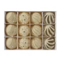 Bolas de Navidad de terciopelo 12pcs adornos flocados para arbol de navidad - Juego de 12 / B Blanco Crema