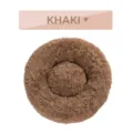 Lit pour animal de compagnie pelucheux rond chaud pour chat et chien kaki hiver douillet - 100cm / Kaki
