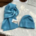 Set berretto e sciarpa in maglia tinta unita per donna inverno caldo stile vintage accogliente. - Blu sale marino (sciarpa + berretto)