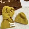 Set cappello e sciarpa in maglia gialla da donna, completo invernale caldo con berretto e sciarpa. - Giallo senape (sciarpa + cappello)