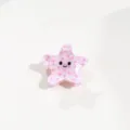 Pince à cheveux étoile de mer rose, mini accessoire mignon en acétate pour femmes. - Étoile de Mer Tachetée Rose