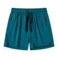 Pantaloncini sportivi da uomo in seta di ghiaccio monocolore traspirante casual running estate - Blu lago