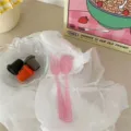 Karo / Gabel und Löffel Set / Rosa