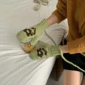 One Size / Flower Jacquard Style / Bean Green