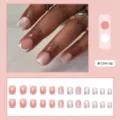 Square / Jelly Glue + Wooden Stick + Nail File / Pink White Gradient