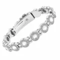 YXMZ Silver with White Rhinestones