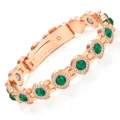 YXMZ Rose Gold with Green Rhinestones