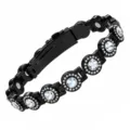 YXMZ Black with White Rhinestones