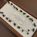 Schwarze Titanstahl Perlenkette (05-D3)