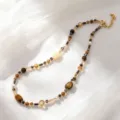 Tigerauge Künstliche Perle Perlenkette (05-D25)