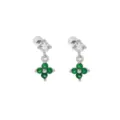 925 Silver / Platinum (Green Stone)