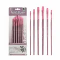 6 Pièces Plat Manche Rose Pinceau (HB519A)