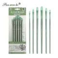 6 Pièces Filbert Manche Vert Menthe Pinceau (HB518C)