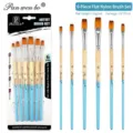 Pinceau plat en nylon à manche bleu 6 pièces HB189A