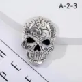 1# Silver Vintage Carved Skull