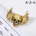3# Gold Vintage Winged Skull