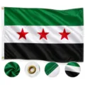 Syrische Unabhängigkeit Große Flagge mit Ösen / 90x150cm