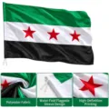 Syrische Unabhängigkeitsflagge Satin-Stoff-Stil / 90x150cm