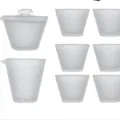 Juego de 8 Piezas (Paquete de Espuma) / Blanco Glaseado Esmerilado