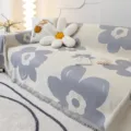 180*230 (Μικρό Διθέσιο) / Λευκή Βάση Μωβ Λουλούδια BC
