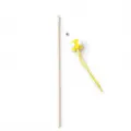 White and Yellow Suede Pom Pom Cat Wand