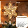 Stile Neve 3D Dorato a 6 Punte (Portabatterie 3 AA) / 24*32.7cm / Colore Caldo