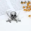 Cross Sword Skull (3.2x3.8cm)