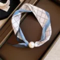 Blauw en Wit Polka Dot Streep Stijl / Blauw