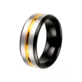 Black and Silver with Gold Center